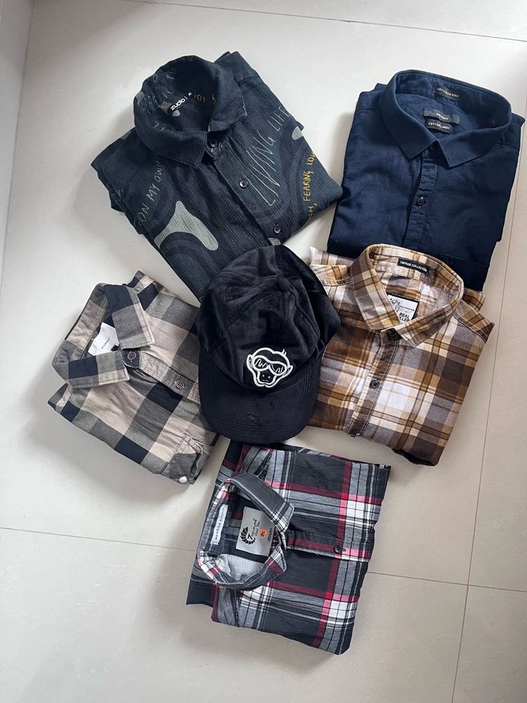 Bundle of 4 Men's Shirts &amp; 1 Cap