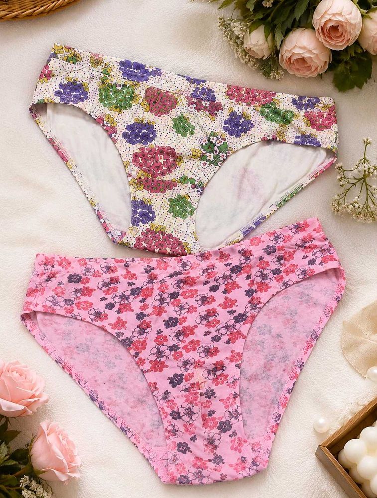 Floral Print Cotton Briefs (Set of 2)