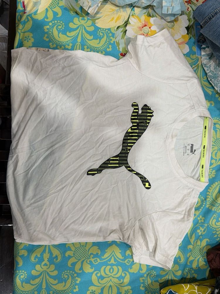 Puma White Graphic T-Shirt