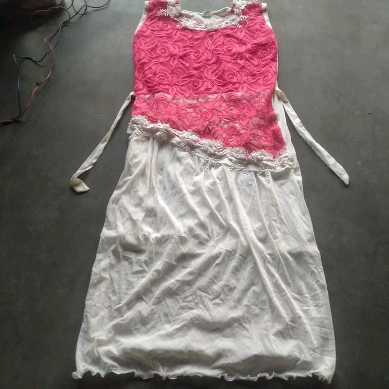 Beautiful Pink &amp; White Gown