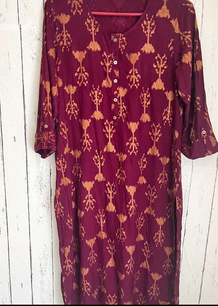 AVAASA Maroon Ikat Print Kurta brand new