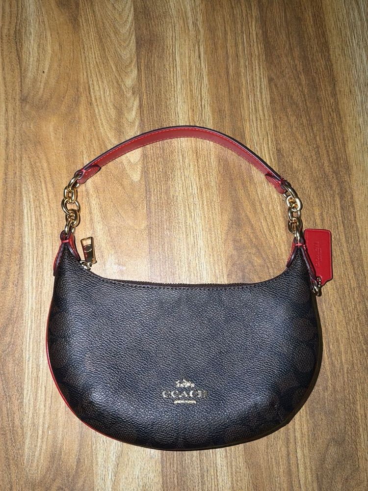 Coach Monogram Crescent Shoulder Bag