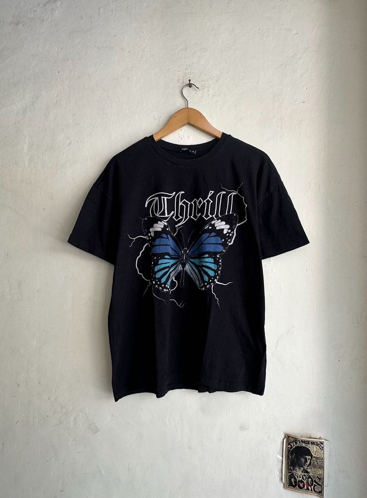 Black Butterfly Graphic T-Shirt