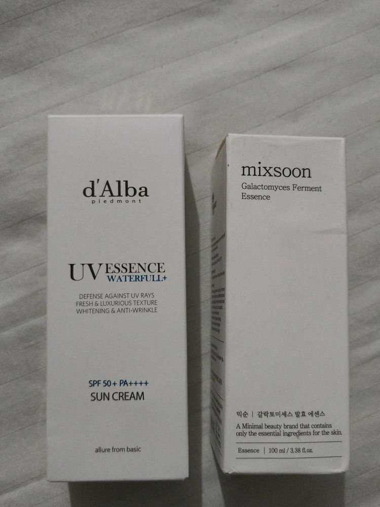 d'Alba UV Essence Sun Cream &amp; Mixsoon Essenc