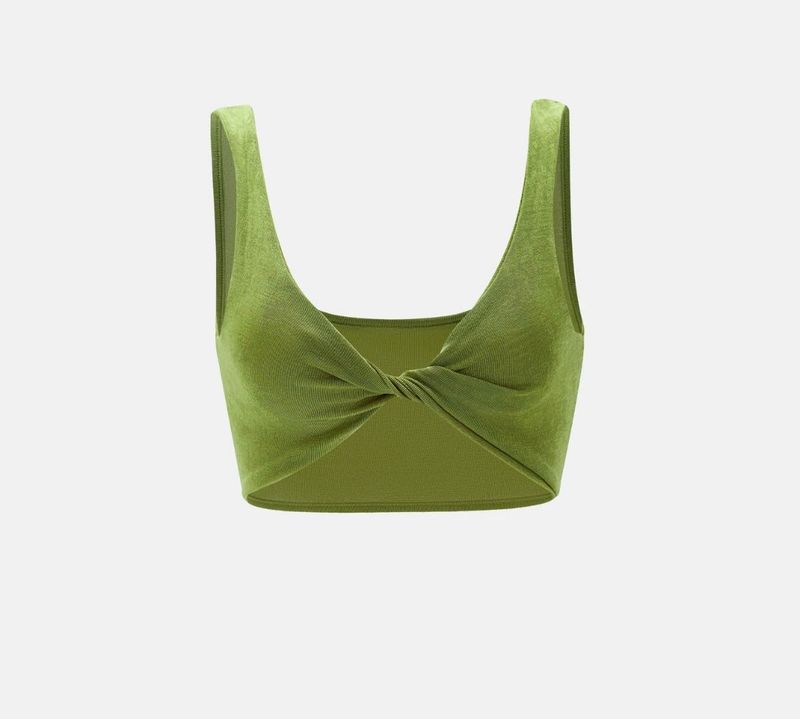 Savana Women’s Olive Twist Bikini Crop Top