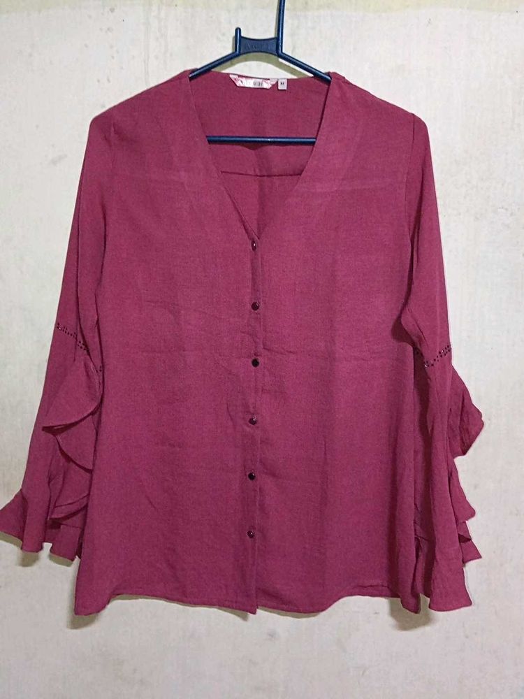 Stylish Women's Ruffled Sleeve Top