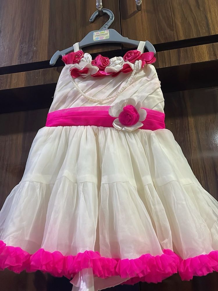 Cute White &amp; Pink Dress