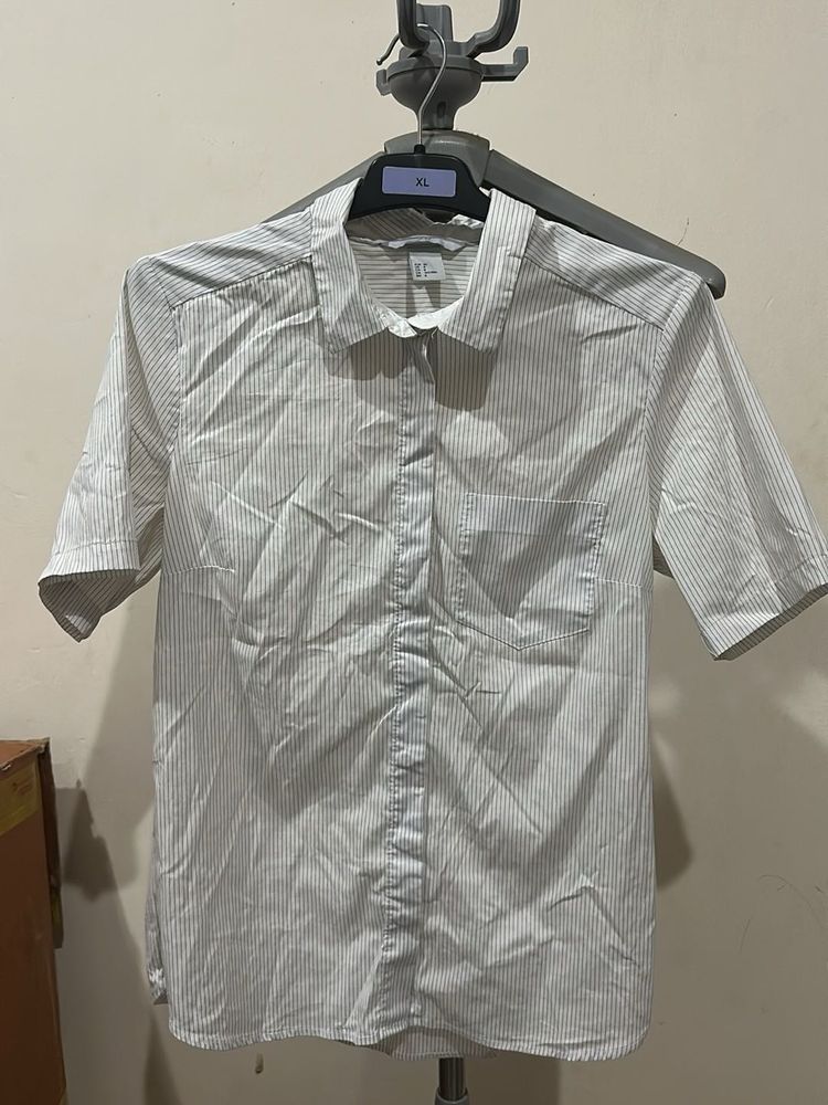 Women Striped Short Sleeve Shirt
