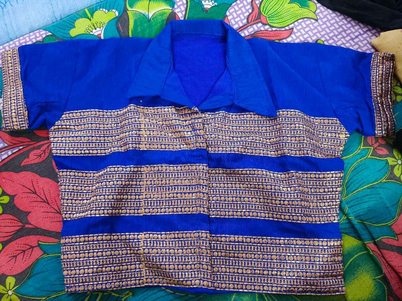Royal Blue Embroidered Blouse