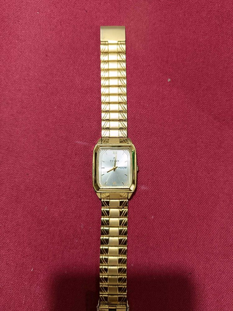 original big dial Titan Gold-Tone men Watch