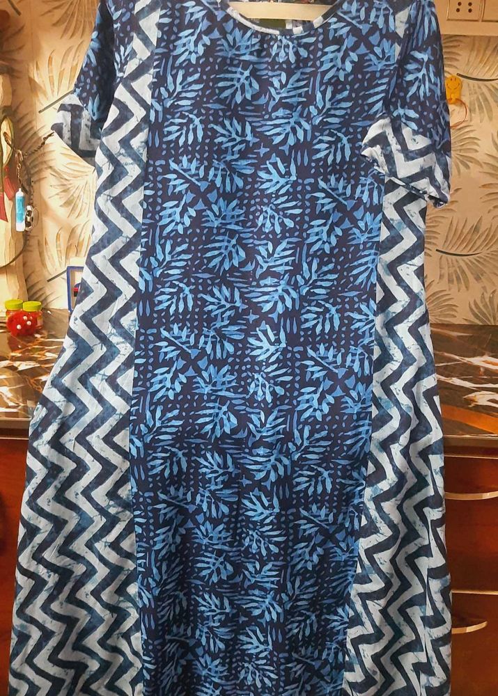 Indigo Blue Printed Kurta