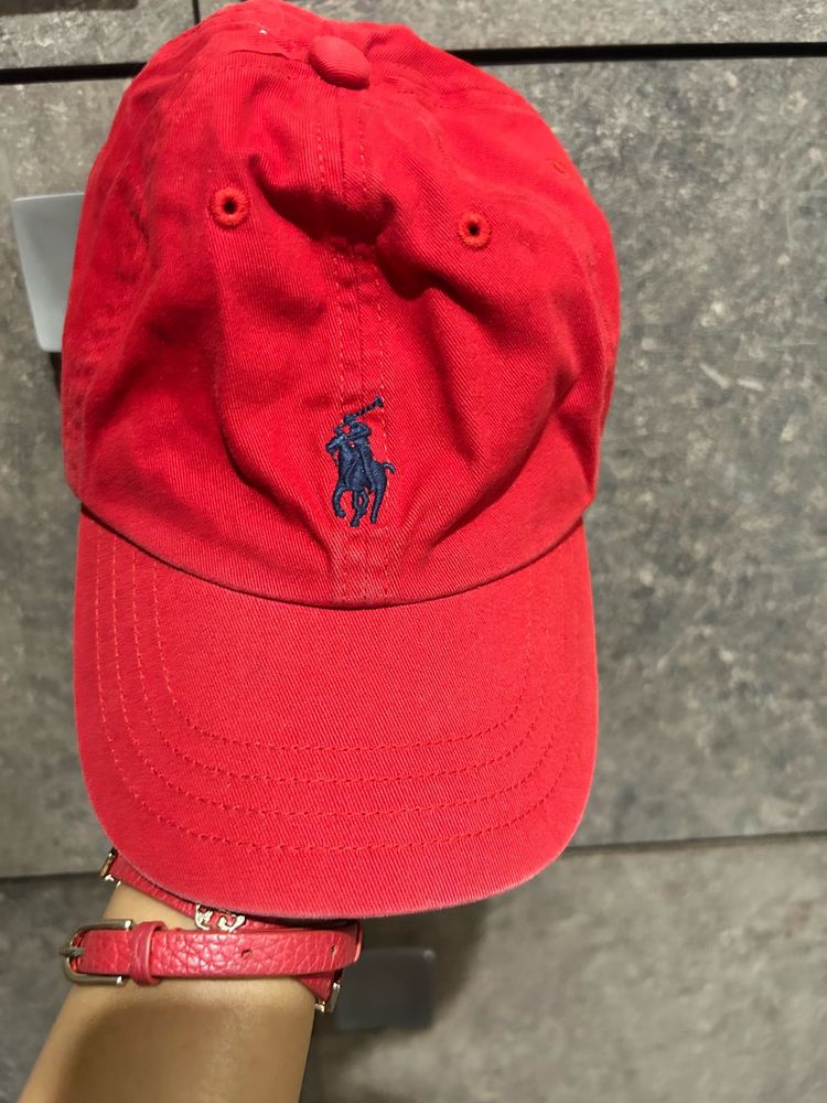 Red Ralph Lauren Cap For Kids