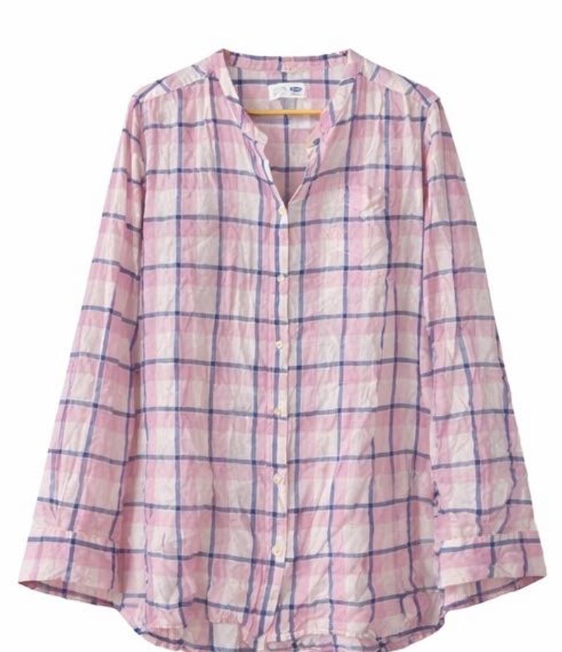 Pink Plaid Button-Up Shirt