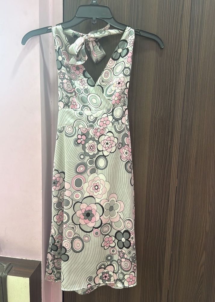Floral Halter Neck Dress