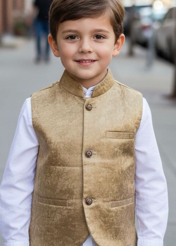 Gold Kids' Formal Vest