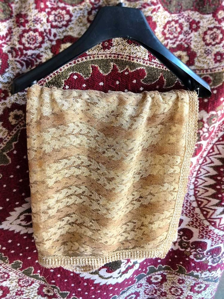 Elegant Golden Pattern dupatta with beautiful lace