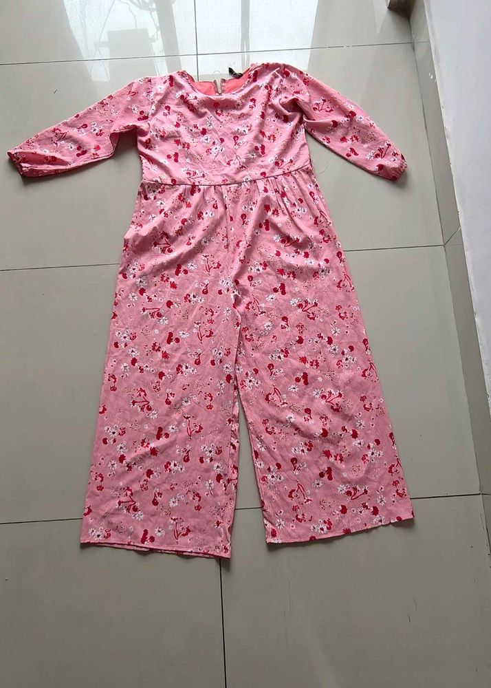 Pink Floral Jumpsuit