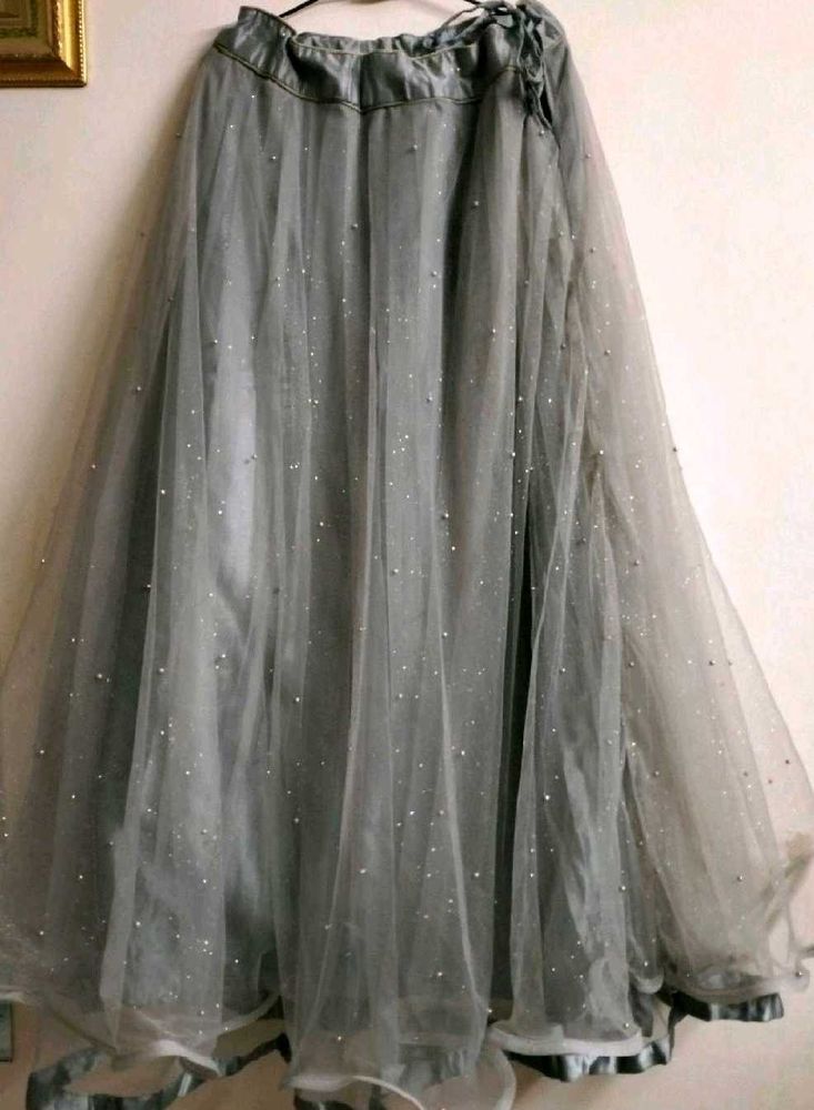 Elegant Grey Net lehenga choli