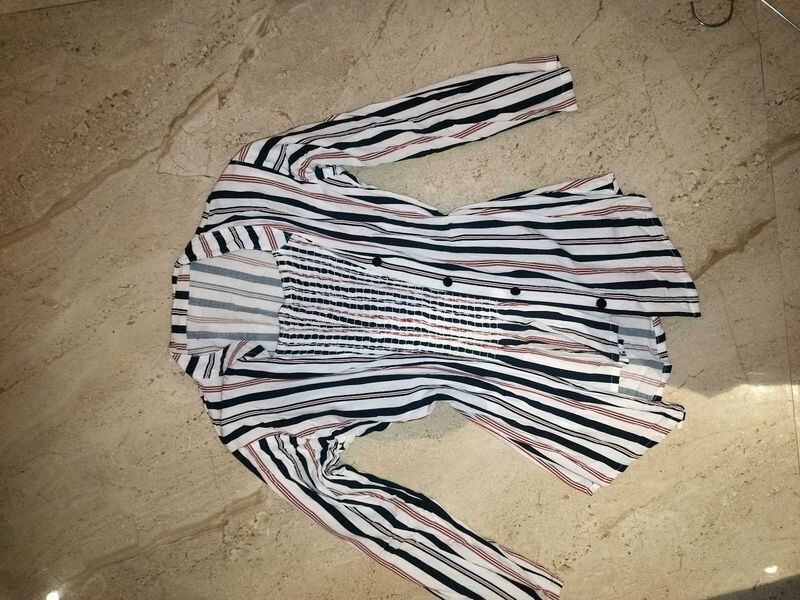 Striped Button-Down Top