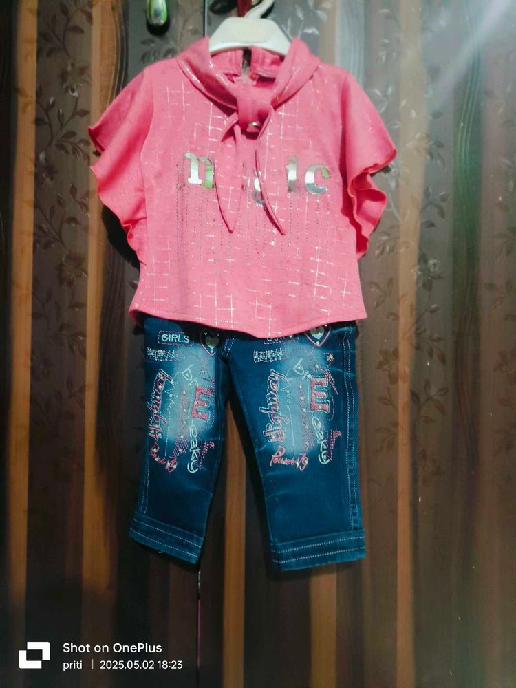 Baby Girls Top And Jeans Set