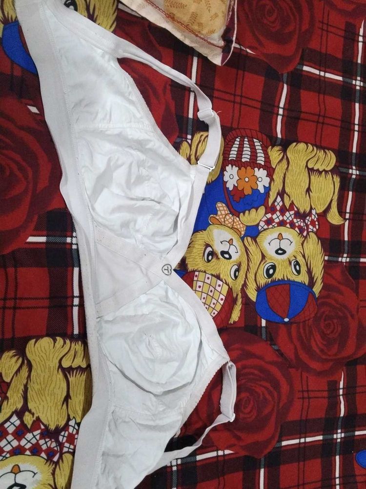 Comfortable White Full Coverage Bra plus size