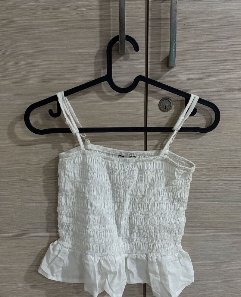 Smocked Crop Cami Top