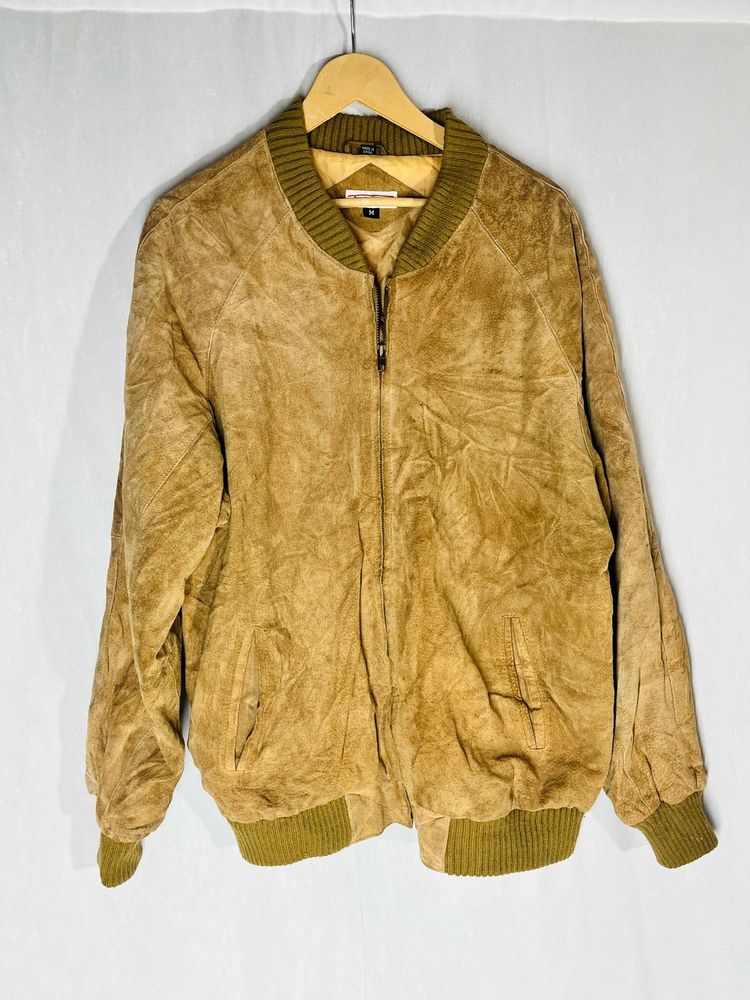Vintage Suede Bomber Jacket