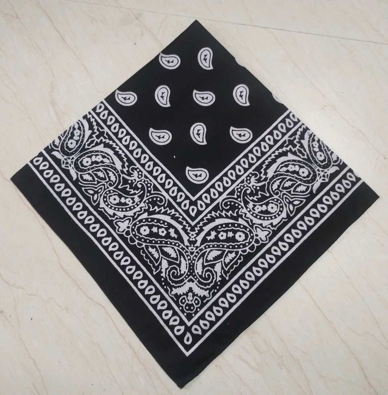 Classic Black Paisley Bandana Scarf
