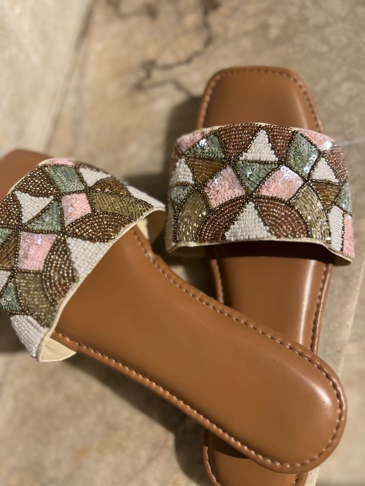 Beaded Slide Sandals