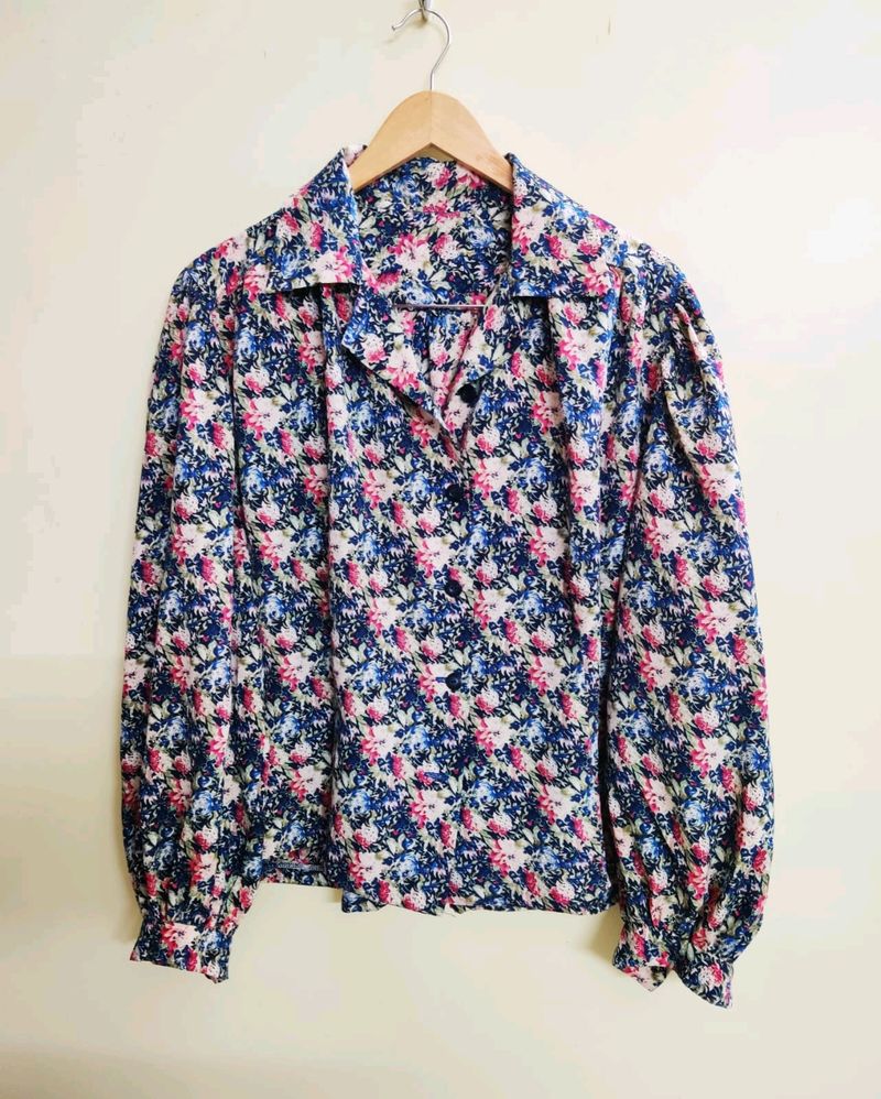 Grey &amp; Blue Floral ShirtsBust Size-46-48 ( COMBO)