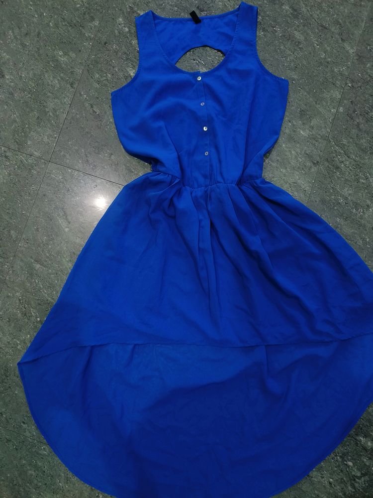 Bright Blue( high Front Low Back Dress)