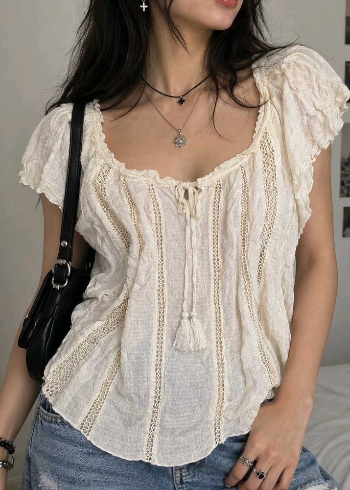 Boho Lace Trim Top