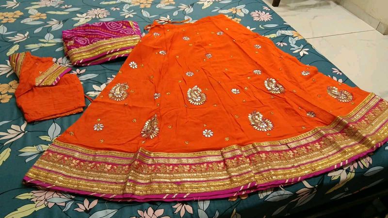 Orange Lehenga Choli Set (navratri)