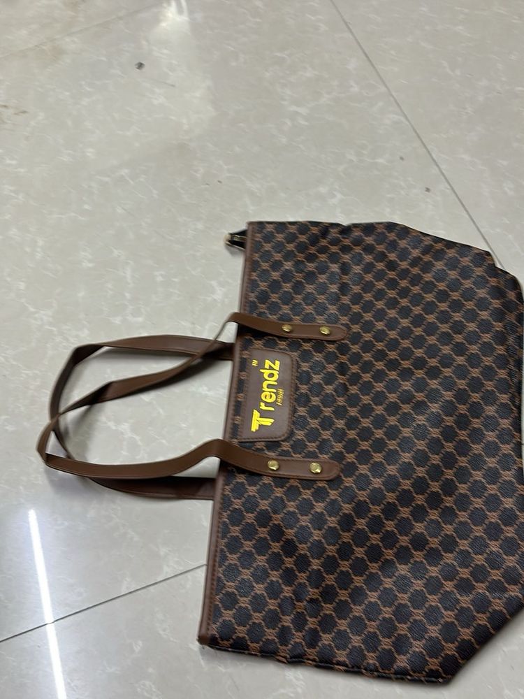 Stylish Brown Monogram Tote Bag