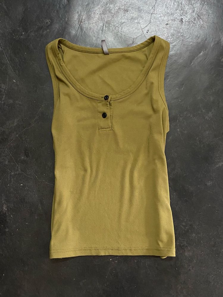 Sleeveless Henley Tank Top