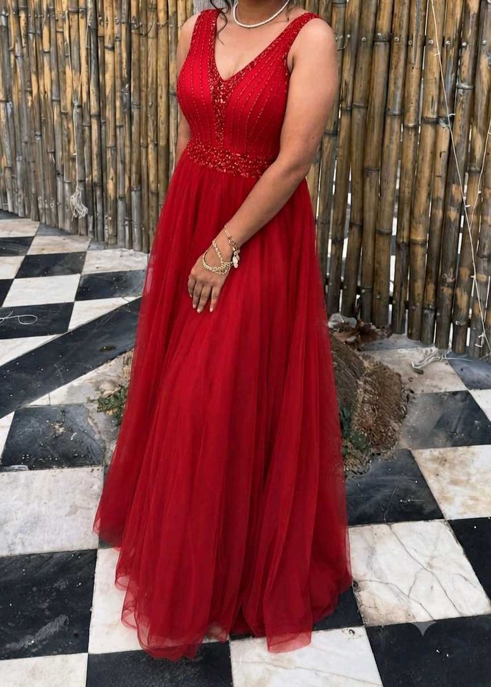 Stunning Red Embellished Gown