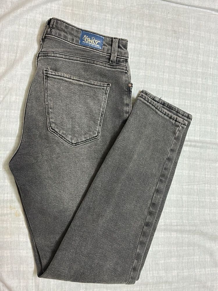 ONLY Grey Washed Denim Jeans