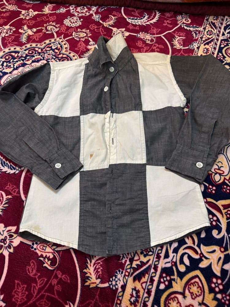 Patchwork Long Sleeve Shirt