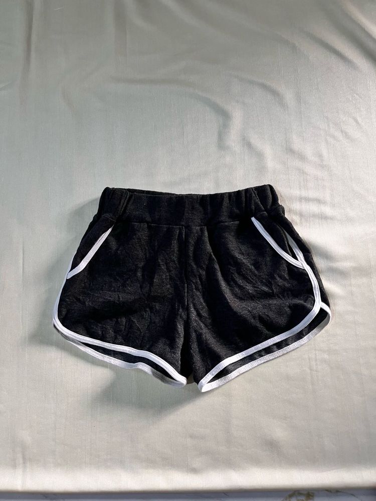 Black Dolphin Shorts with White Trim