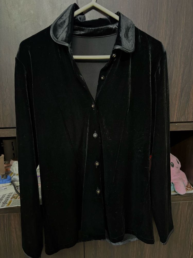 black velvet shirt - M