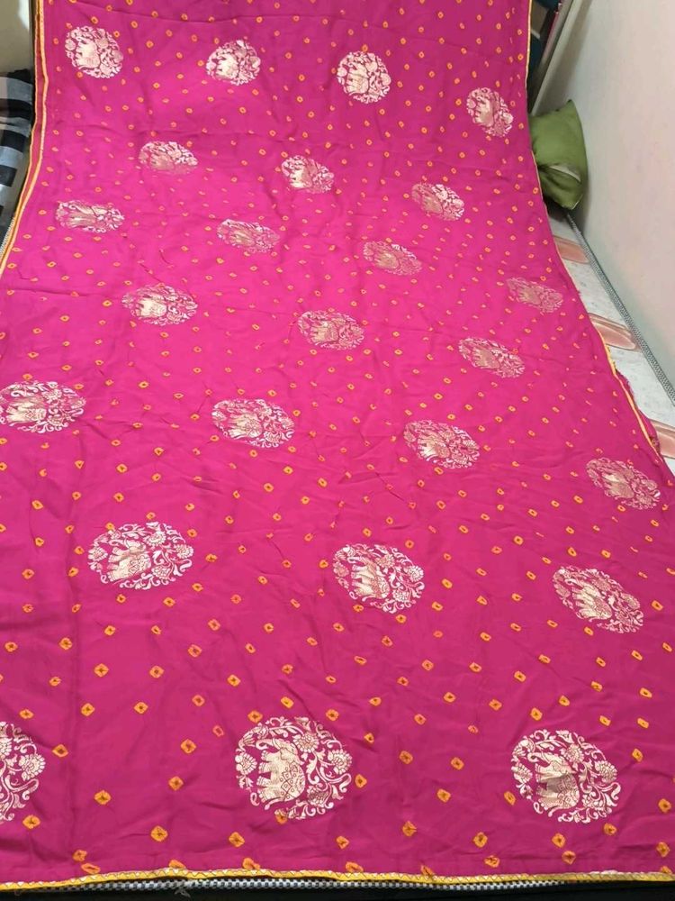 Vibrant pink Saree💗 badhni