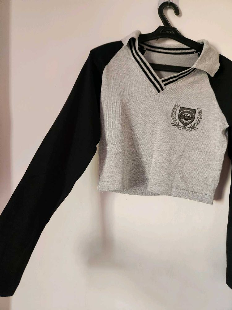 Crop Top with Varsity Style