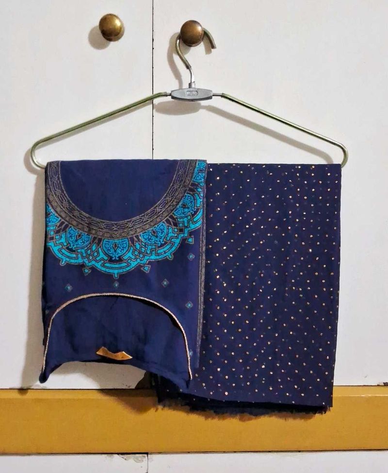 Navy Blue Kurta With Dupatta