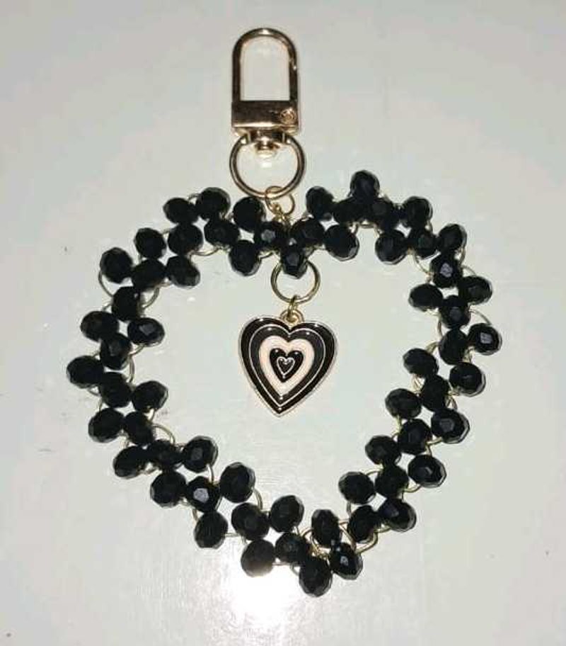 Heart Beaded Keychain