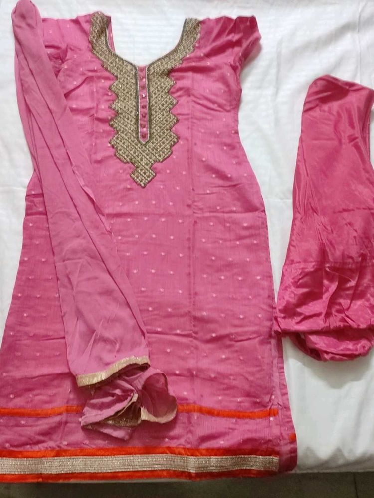 Pink Embroidered Salwar Suit