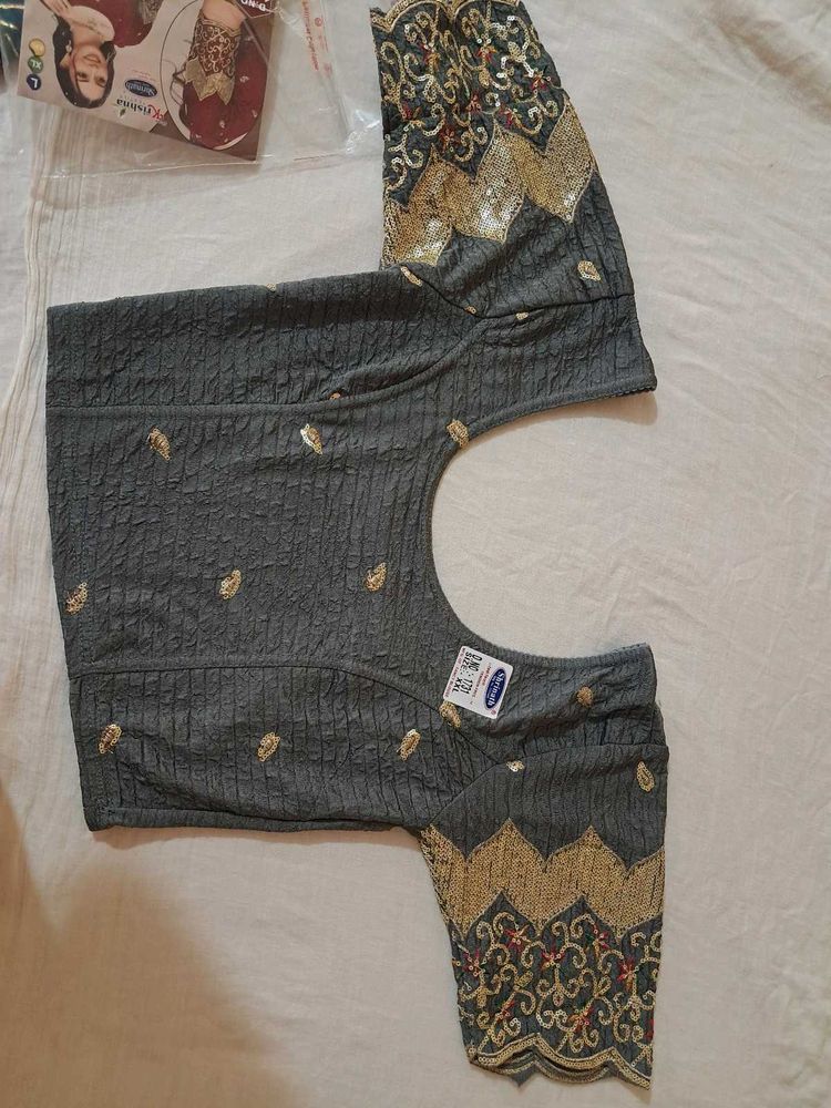 Embellished Grey Blouse