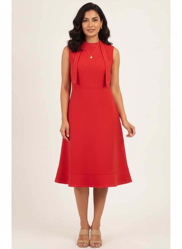 Retro Red Sleeveless Dress