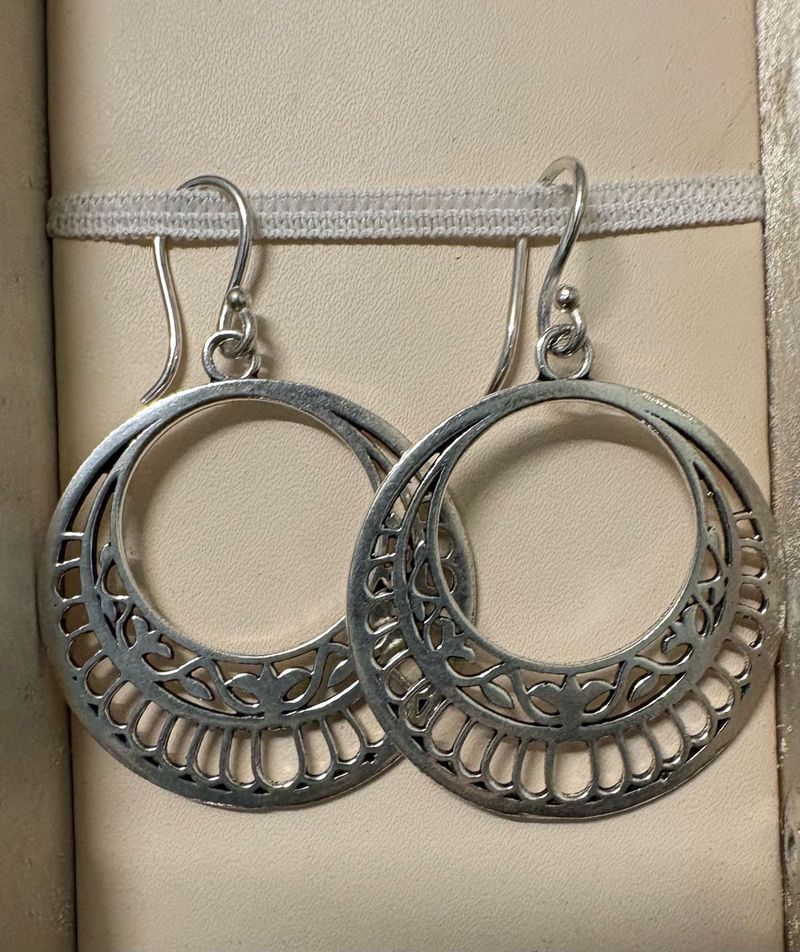 Oxidised silver Hoop Earrings