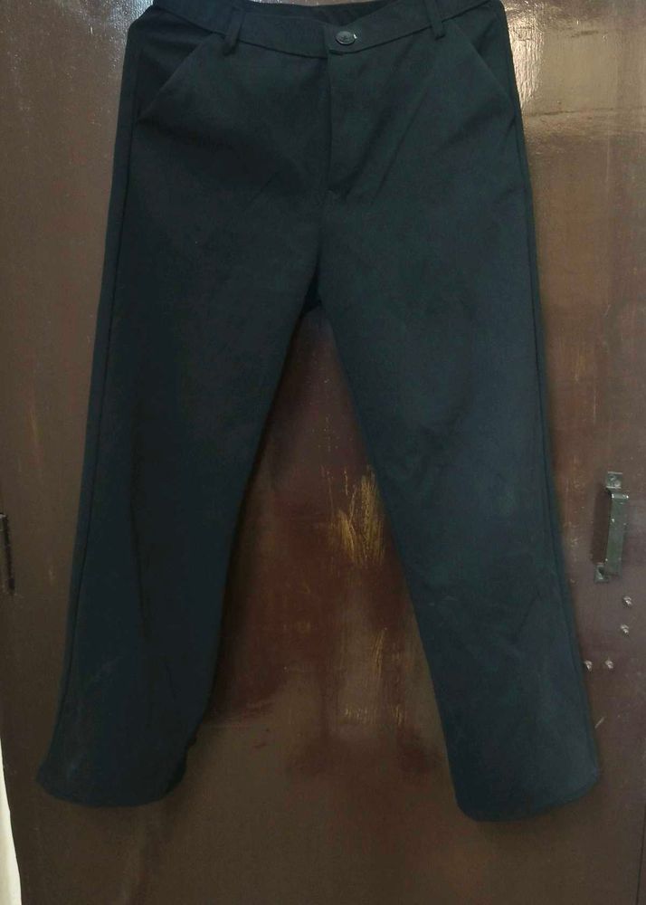 Black Trousers with Button and Zip