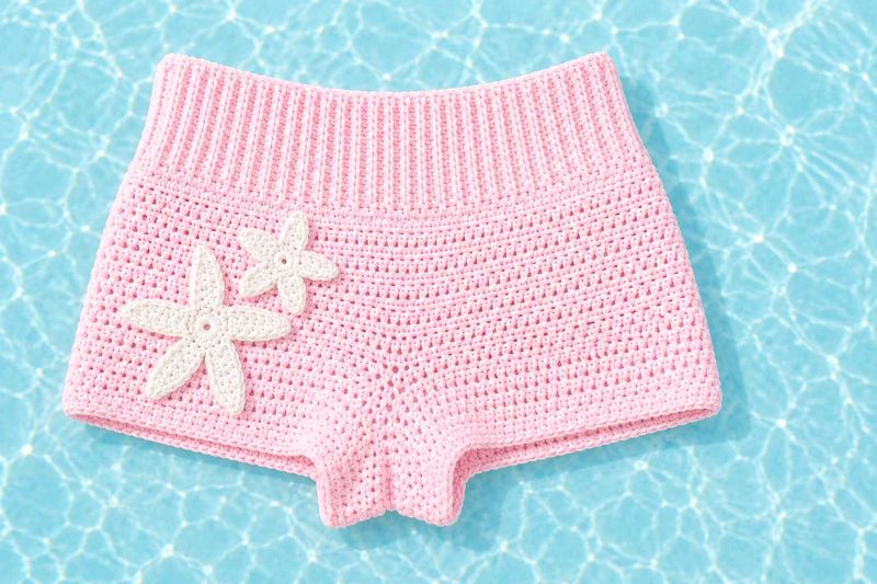 Crochet Pink Short with Starfish
